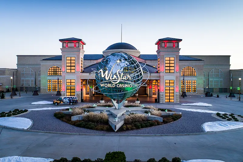 Winstar World Casino i Oklahoma, USA er 48 200 kvadratmeter