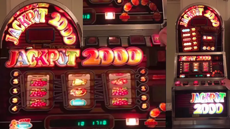 Flere bilder sammensatt av spilleautomaten Jackpot 2000.